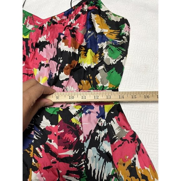 J. CREW Brushstroke 100% silk dress with spaghetti straps size 4 - Picture 5 of 8
